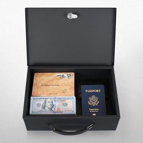 xydled Fire Resistant Safe Fire Safe Box with Key Lock for Home Office Security Storage for Valuables Documents,12.8 x 8.5 x 4.5 Inch,Black - Image 4