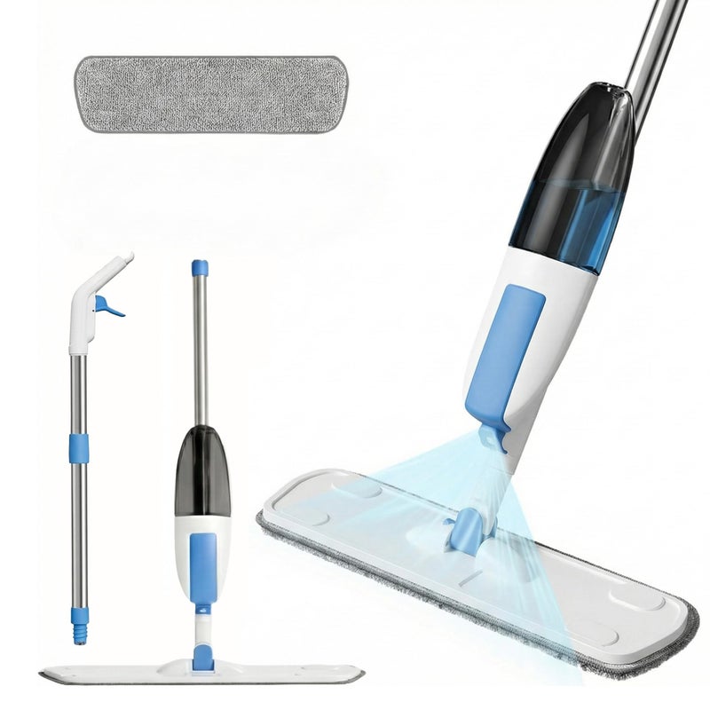 Lifelong Spray Mop for Floor Cleaning | Stainless Steel Handle with Refillable Bottle & Microfiber Pad | 360° Rotating Head | Wet & Dry Mop for Tile, Wood, Marble| Easy Trigger Spray for Home Use - Image 5