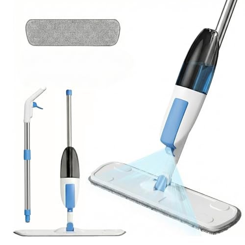 Lifelong Spray Mop for Floor Cleaning | Stainless Steel Handle with Refillable Bottle & Microfiber Pad | 360° Rotating Head | Wet & Dry Mop for Tile, Wood, Marble| Easy Trigger Spray for Home Use - Image 1