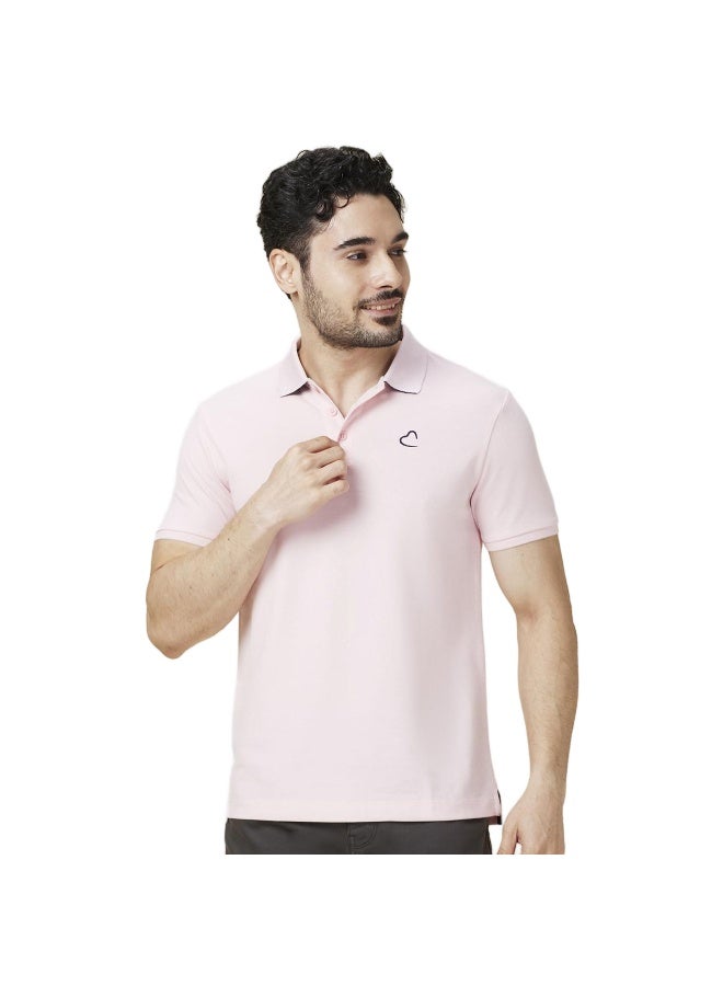 Being Human Mens Pink Polo Collar Short Sleeve Polo T-Shirt - Image 1