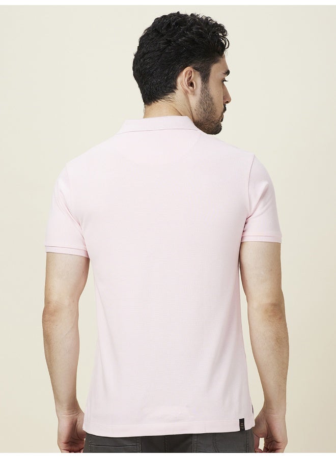 Being Human Mens Pink Polo Collar Short Sleeve Polo T-Shirt - Image 3