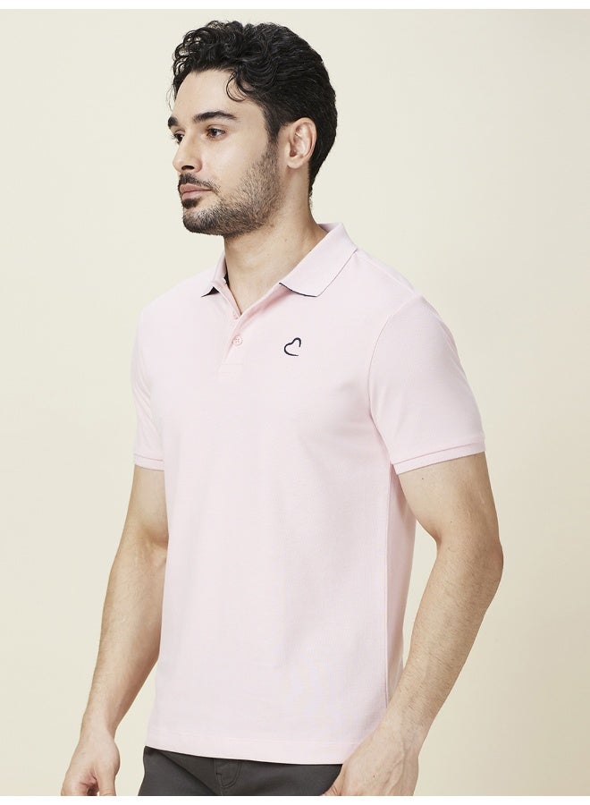Being Human Mens Pink Polo Collar Short Sleeve Polo T-Shirt - Image 2