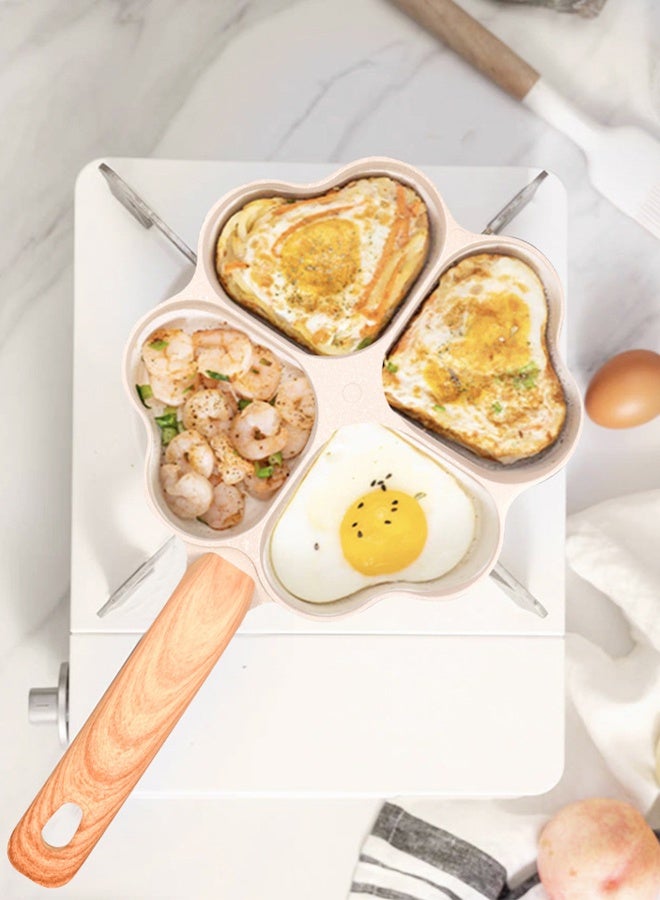 DUNISO 4-Cup Egg Frying Pan,Non-stick Granite Omelette Skillet,Burger Pan Suitable for Gas and Induction Cook,Cookware with Bakelite Handle - Image 5