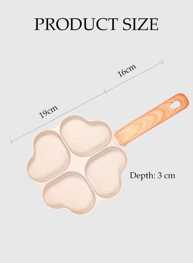 DUNISO 4-Cup Egg Frying Pan,Non-stick Granite Omelette Skillet,Burger Pan Suitable for Gas and Induction Cook,Cookware with Bakelite Handle - Image 3