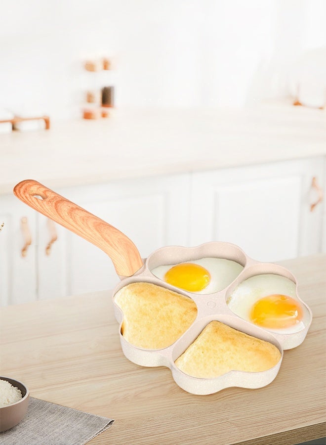 DUNISO 4-Cup Egg Frying Pan,Non-stick Granite Omelette Skillet,Burger Pan Suitable for Gas and Induction Cook,Cookware with Bakelite Handle - Image 4