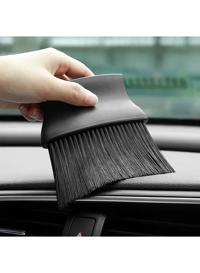 Double Bristle Car Interior Cleaning Brush Yellow And Black Dual Bristle Design - Image 3