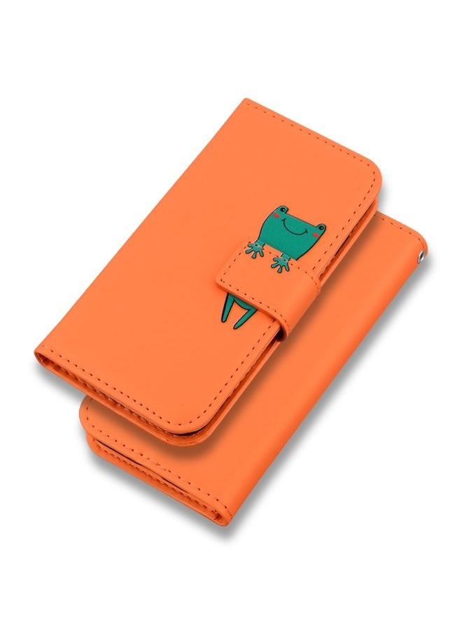 HuHa Case Cover For Xiaomi Redmi 9C Cartoon Buckle Horizontal Flip Leather Phone Case Orange 