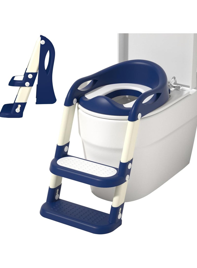 Youth Potty Training Seat with Step Ladder, Comfortable, Safe and Non-Slip, with Adjustable Ladder for Boys, Girls and Toddlers