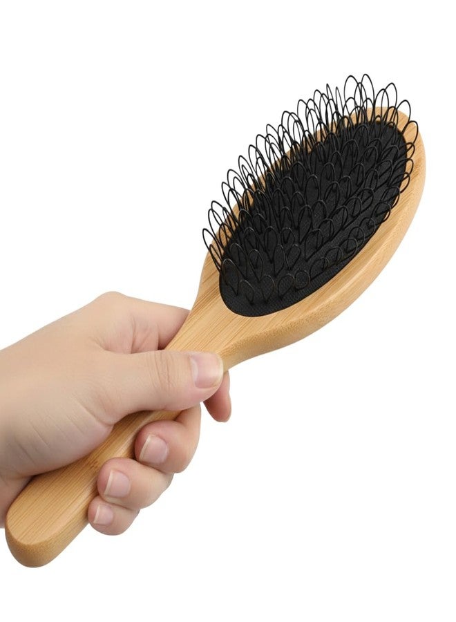 AHS Wooden Loop Wigs Brush for Hair Extensions & Wigs | Anti-Static Loop Brush for Silicone Micro Ring, Fusion Bond & Human Hair Extensions | Detangling Hair Comb - Image 1