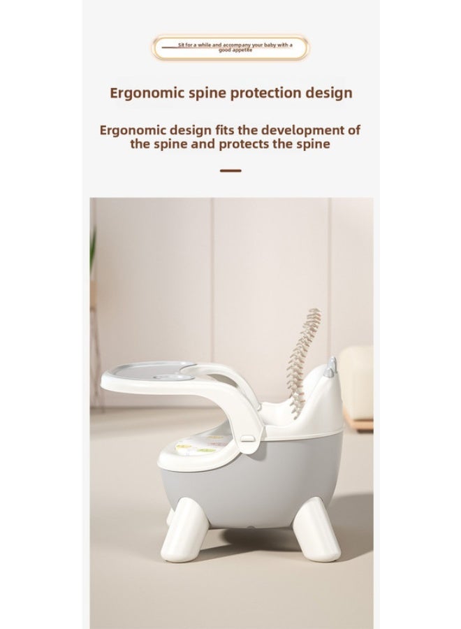 ORiTi Baby Eating Chair, Baby Calling Chair, Backrest For Learning To Sit, Small Stool, Short Design, Children'S Detachable Dining Table Chair - Grey  - Image 4