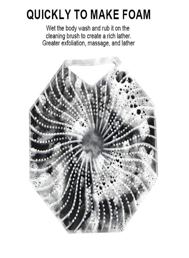Feelon ليفة استحمام سيليكون من فيلون، ليفة استحمام لتنظيف وتغذية وتقشير البشرة، شعيرات غنية بالرغوة مع مقبض مريح مانع للانزلاق، مقشر للجسم للرجال والنساء - Image 3