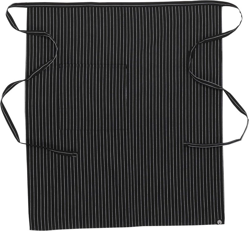 Chef Works Unisex Bistro Chef Apron, Black/White Pinstripe, One Size - Image 5