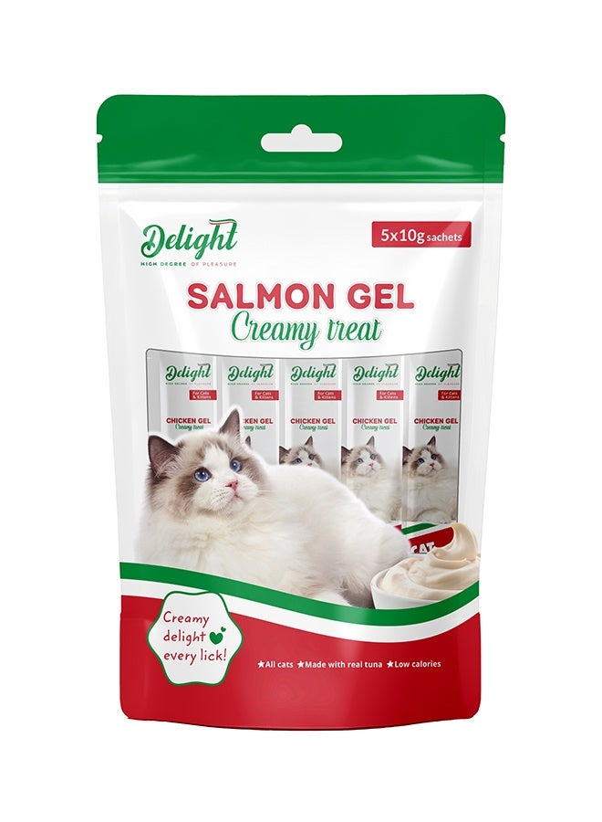 Delight Salmon Gel Creamy Treat 5 Pieces - Image 1