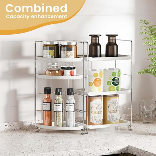 JANUS LiANG 3-Tier Bathroom Counter Organizer, Plastic Bathroom Organizer, Tool-Less Installation Makeup Vanity Tray, Bathroom Organizer Countertop Skincare Perfume Organizers (Chrome) - Image 4