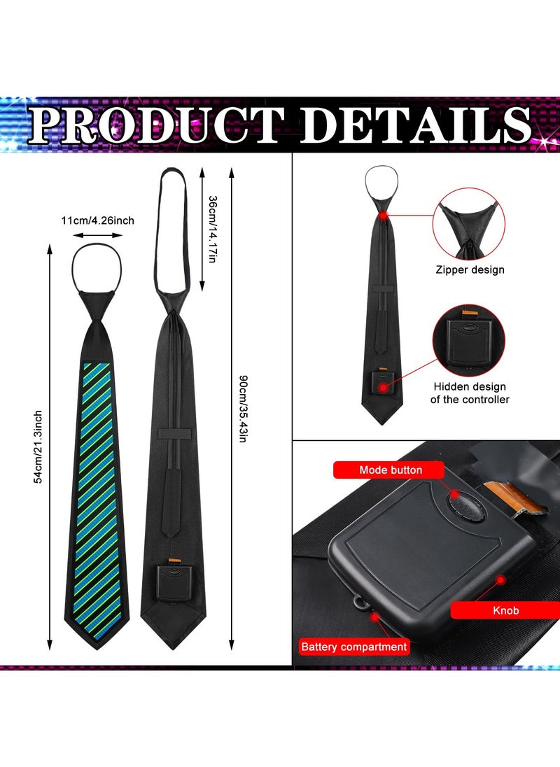 SYOSI - Sound-Activated LED Light-Up Tie - Flashing Novelty Necktie for Men and Women, Perfect for DJs, Parties and Mardi Gras, Features Adjustable Sensitivity, Concealed Controller - Image 1