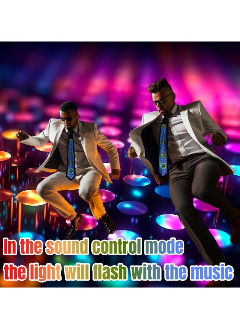 SYOSI - Sound-Activated LED Light-Up Tie - Flashing Novelty Necktie for Men and Women, Perfect for DJs, Parties and Mardi Gras, Features Adjustable Sensitivity, Concealed Controller - Image 1