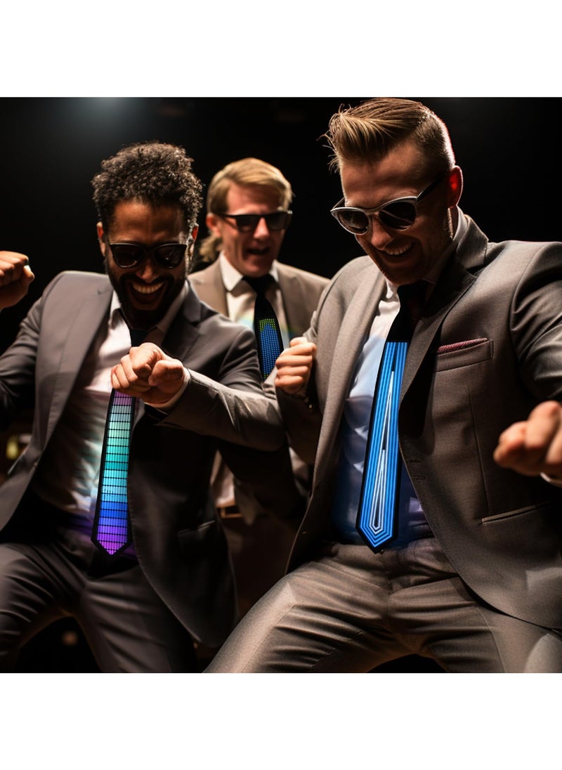SYOSI - Sound-Activated LED Light-Up Tie - Flashing Novelty Necktie for Men and Women, Perfect for DJs, Parties and Mardi Gras, Features Adjustable Sensitivity, Concealed Controller - Image 1