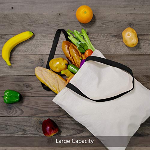 TOPDesign 12-Pack Economical Cotton Tote Bag, Lightweight Medium Reusable Grocery Shopping Cloth Bags, Suitable for DIY, Advertising, Promotion, Gift, Activity - Image 4