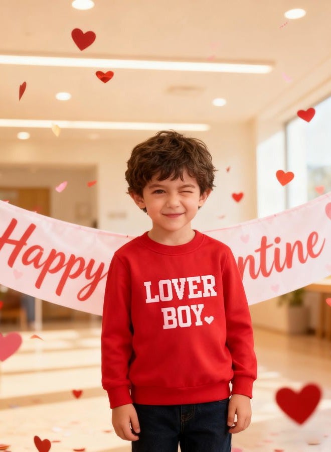 Joctoh Boys Girls Valentines Sweatshirt Kids Love Heart Graphic Shirt Toddler Long Sleeve VDay Outfit Holiday Pullover 2-10T, 5# Lover Boy, 9-10 Years - Image 2