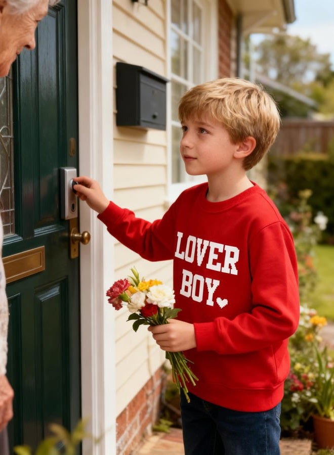Joctoh Boys Girls Valentines Sweatshirt Kids Love Heart Graphic Shirt Toddler Long Sleeve VDay Outfit Holiday Pullover 2-10T, 5# Lover Boy, 9-10 Years - Image 3