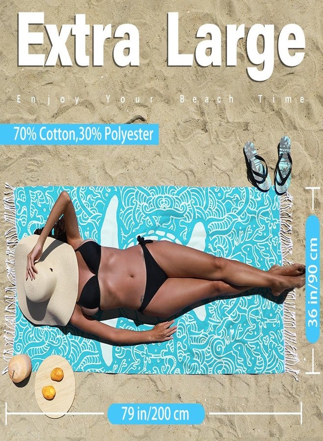 Widdonen Thin Turkish Beach Towel Lightweight Quick Dry Absorbent Cotton Bathroom Bath Pool Swim Towels Extra Large Oversized Sand Free Beach Accessories Essentials Cloud Gifts for Adult - Image 5