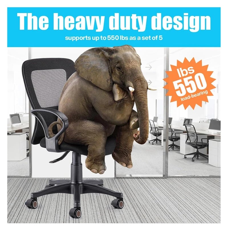 Universal 2 Inch Mute Caster Wheels 5pcs Office Chair Replacement Swivel Rollers 360 Degree - Image 3