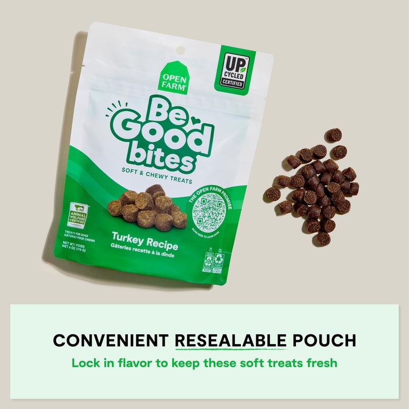 Open Farm, Be Good Bites, Soft Dog Training Treats, Small & Chewy, Made with Ethically & Sustainably Sourced Ingredients, Non-GMO Fruits & Grains, Turkey Recipe, 6oz Pouch - Image 5