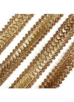 Embroiderymaterial EmbroideryMaterial Shiny Gold Zari Border Lace for Sewing, Embroidery, Edging, Saree Border, Blouse, Dupatta Border, Lehenga, Kurti etc (18 Meters, 15mm Wide)  - Image 1