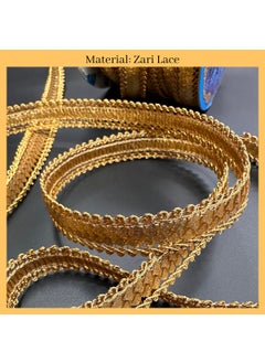 Embroiderymaterial EmbroideryMaterial Shiny Gold Zari Border Lace for Sewing, Embroidery, Edging, Saree Border, Blouse, Dupatta Border, Lehenga, Kurti etc (18 Meters, 15mm Wide)  - Image 3