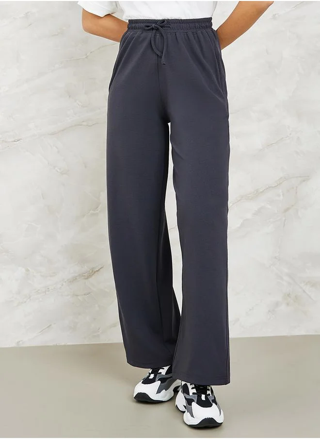 Styli Wide Leg Jogger with Side Pocket