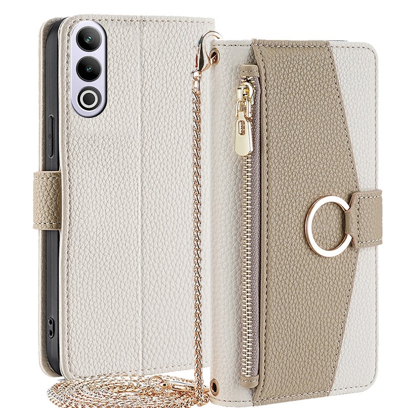 HuHa Protective Cover For OnePlus Ace 3V 5G Crossbody Litchi Texture Leather Phone Case(White) - Image 1