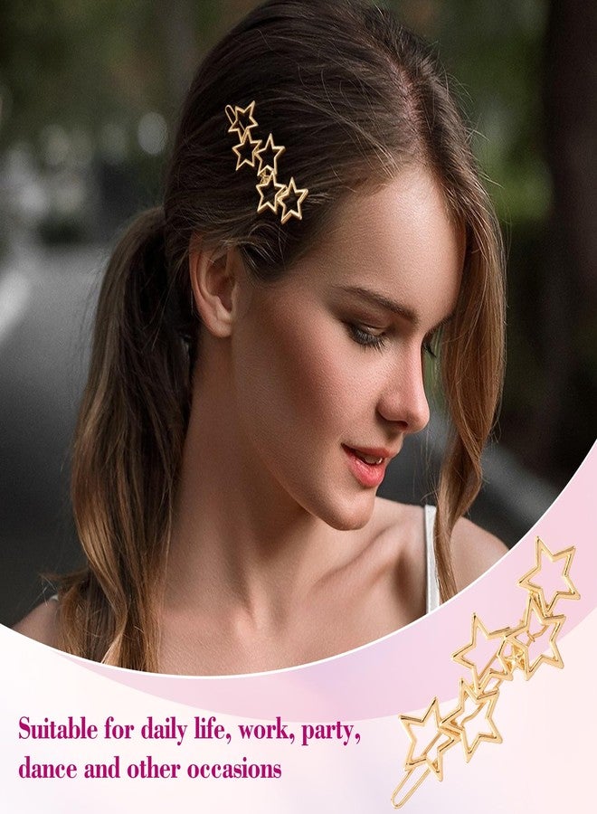 Mxxipp Gold Star Hair Pin for Women, Classical Metal Hair Bang Clips, Non-Slip Hollow Star Hair Barrette Accessories for Long Short Straight Curly Hair - Image 3