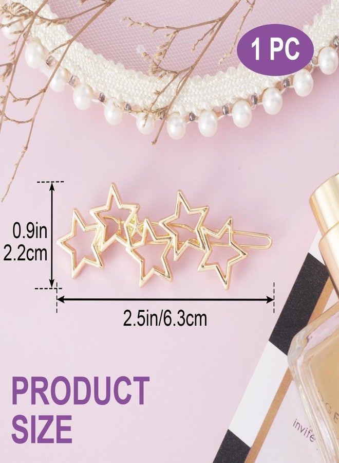 Mxxipp Gold Star Hair Pin for Women, Classical Metal Hair Bang Clips, Non-Slip Hollow Star Hair Barrette Accessories for Long Short Straight Curly Hair - Image 2