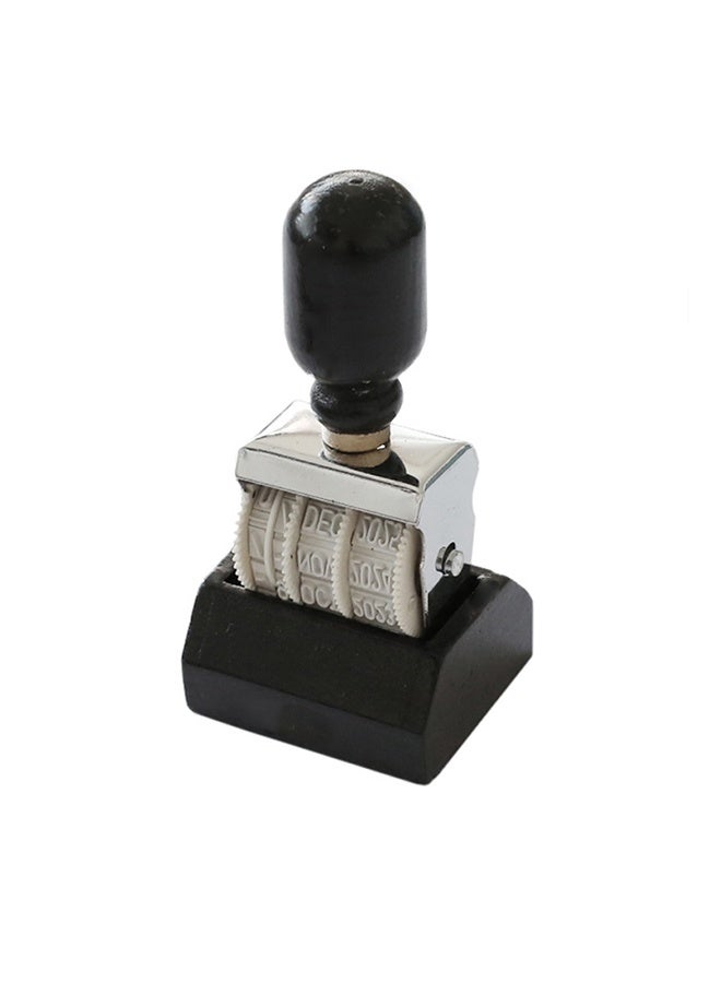 Roller Date Stamp, Retro Small Date Stamper,Wooden Date Stamp Day Month Year Date, with Wooden Handle Base, for DIY Craft Card Making Planner Scrapbooking, Office Stamps - Image 1