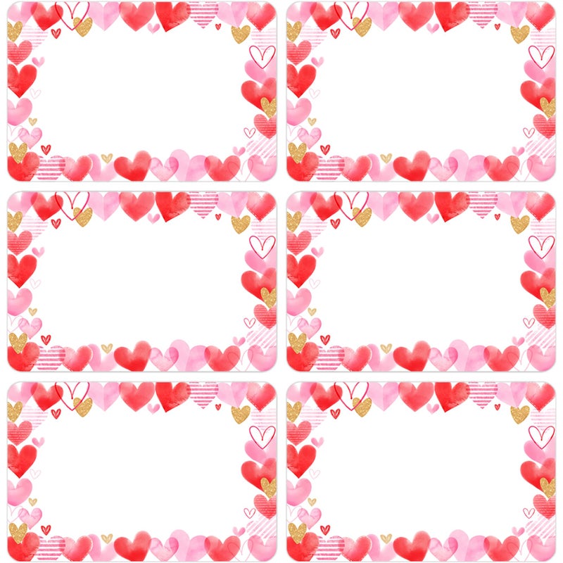 Lucleag 180PCS Valentine’s Day Name Tags Stickers Name Labels, Valentines Heart Gift Tags Labels Stickers Name Stickers for Valentine’s Day Gift Wrapping Organizing Jar Holiday Supplies, 2x3 inch - Image 1