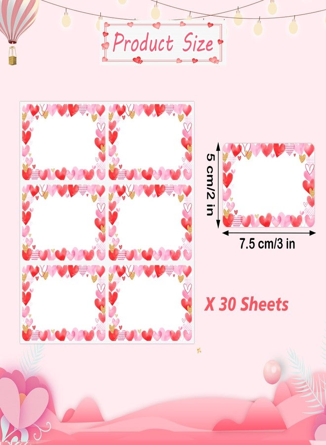 Lucleag 180PCS Valentine’s Day Name Tags Stickers Name Labels, Valentines Heart Gift Tags Labels Stickers Name Stickers for Valentine’s Day Gift Wrapping Organizing Jar Holiday Supplies, 2x3 inch - Image 2