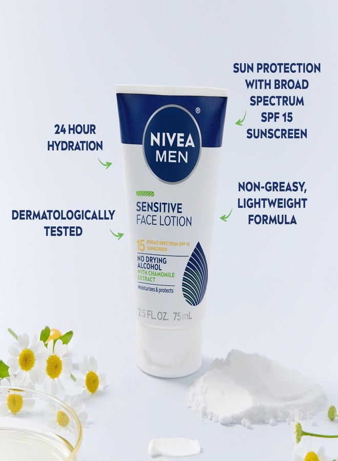NIVEA MEN Sensitive Face Lotion with SPF 15,Broad Spectrum Sunscreen of 2.5 Fl Oz Tubes,(Pack of 6 - Image 4