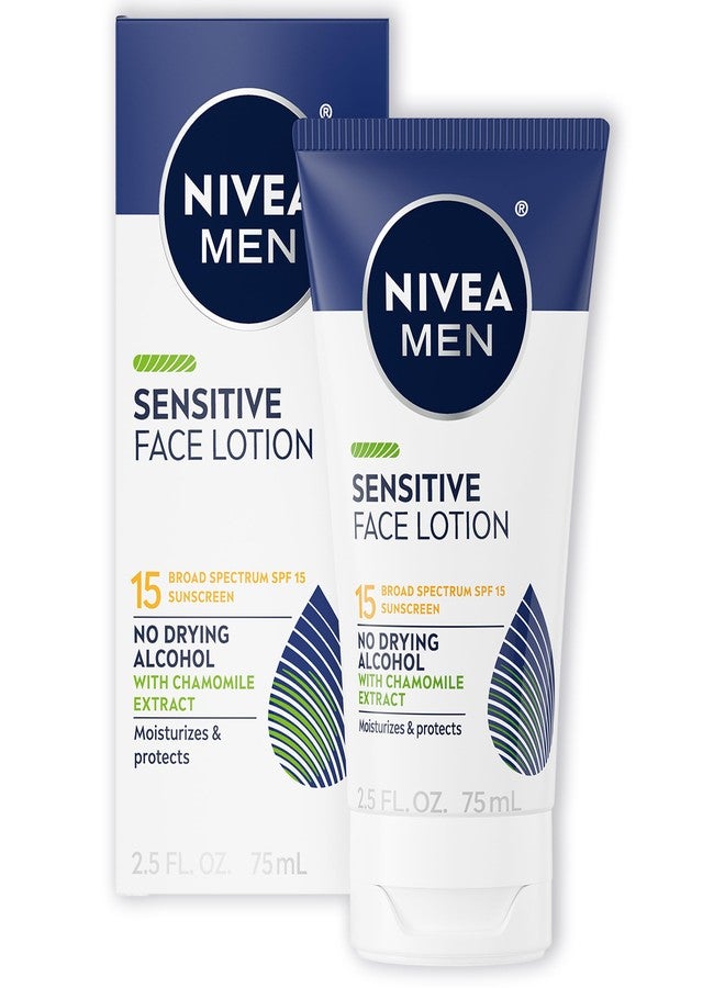 NIVEA MEN Sensitive Face Lotion with SPF 15,Broad Spectrum Sunscreen of 2.5 Fl Oz Tubes,(Pack of 6 - Image 2