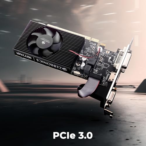 ZEBRONICS GT740-4GD3 Graphics Card,pci_e_x16 Powered by NVIDIA,4GB GDDR3,128-Bit,Pcie3.0,Upto 2560 X 1440 @60Hz,Multiple Outputs-HDMI | DVI | VGA,Physx Support,Heatsink with Fan,High Efficiency - Image 2