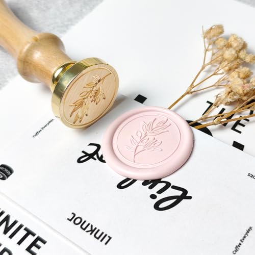 Pilloze Olive Branch Wax Seal Stamp, 3D Embossed Relief Carving Brass Head and Wood Handle for Wax Seal Stamp Kit, Decor for Thanksgiving Card/Envelope/Gift Wrap/Wedding Invitation/Vellum Jacket - Image 5
