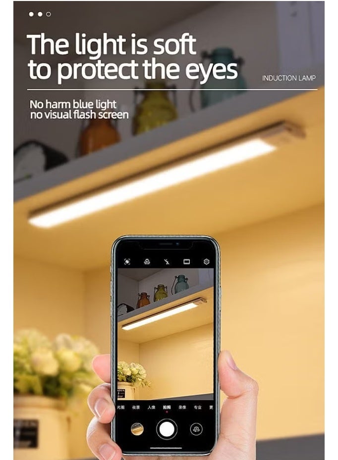 مصباح تحريض جسم الإنسان، إضاءة ليد قابلة للتعتيم تحت الخزانة، يعمل بالبطارية، مستشعر حركة، إضاءة ليد لاسلكية للخزانة - Image 4