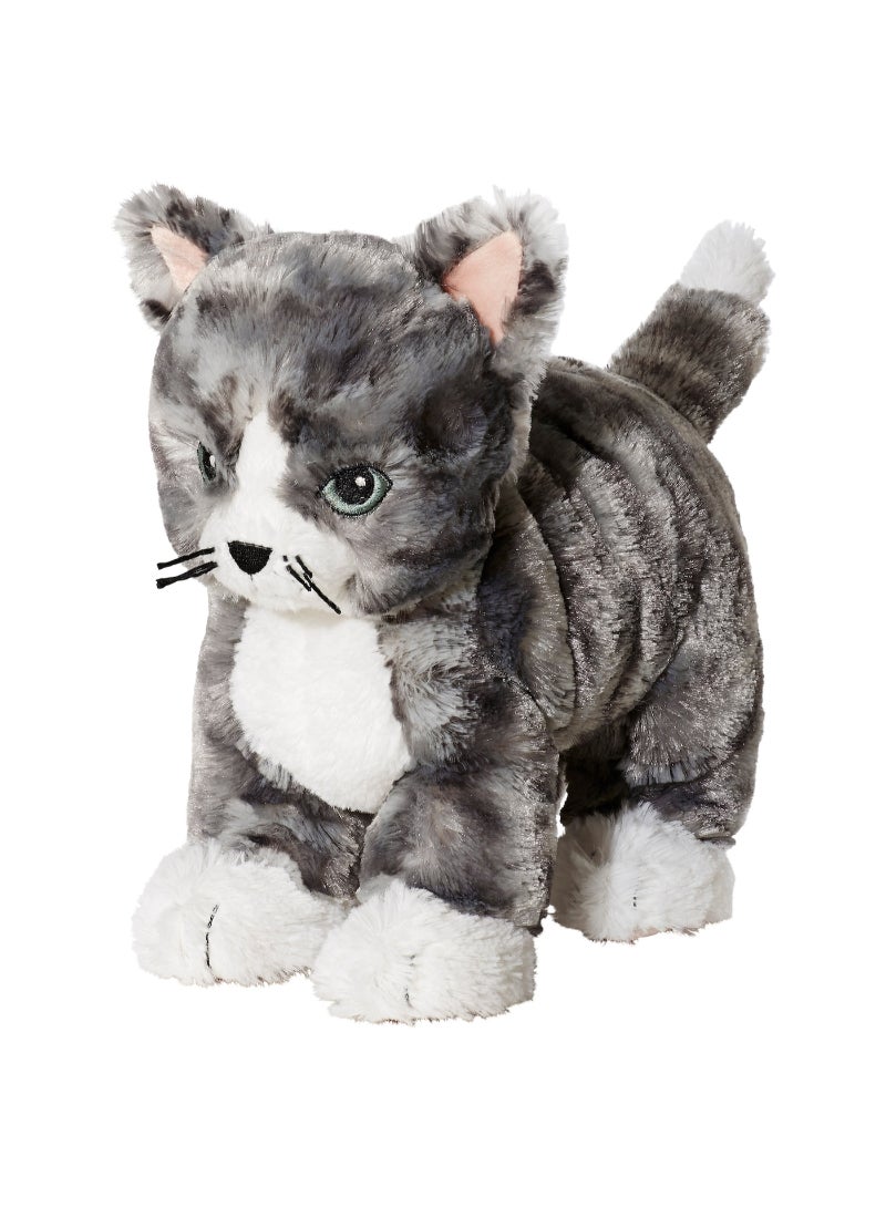 LILLEPLUTT Soft toy cat grey/white