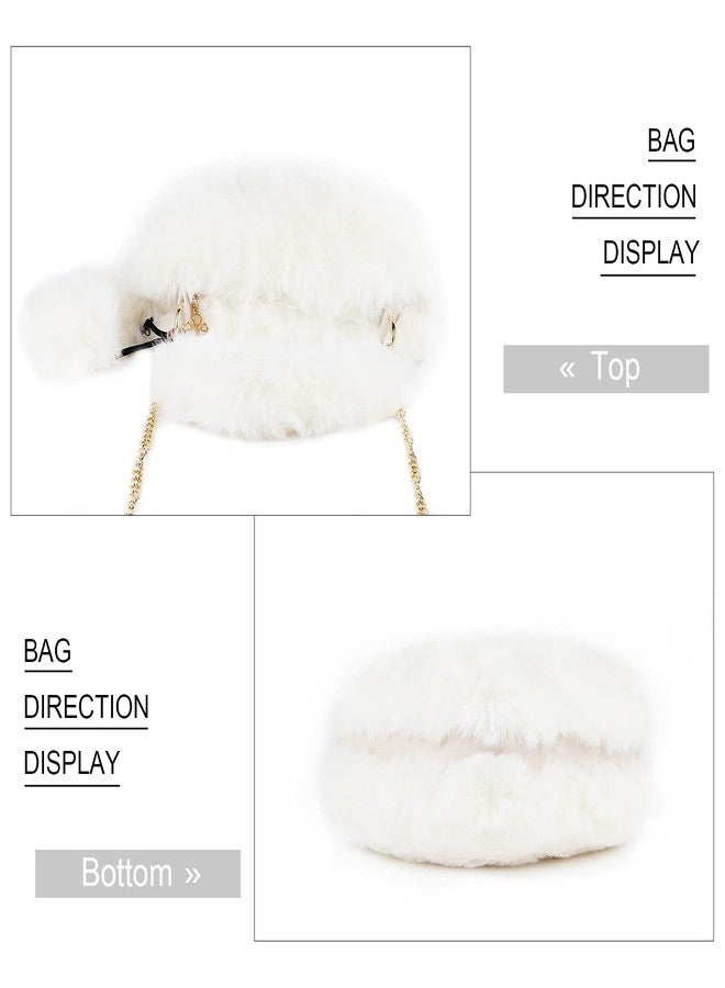 SUKUTU Faux Fur Purse Women's Heart Shaped Evening Handbags Small Cute Phone Crossbody Bag Clutches for Girls - Image 5