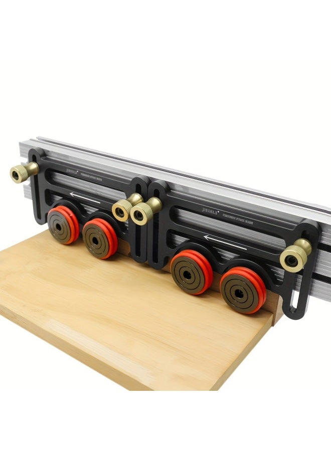 Woodworking Table Saw Stock Guide Rail, Double Universal Feather Board With Sliding Block, Double Wheel One-way Bearing Pressure Feeder-Model:Double-wheel Bearing-wheel Pressure Feeder  - Image 5
