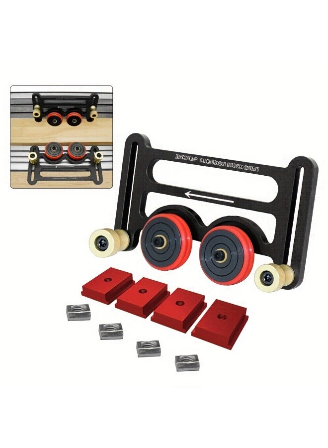 Woodworking Table Saw Stock Guide Rail, Double Universal Feather Board With Sliding Block, Double Wheel One-way Bearing Pressure Feeder-Model:Double-wheel Bearing-wheel Pressure Feeder  - Image 2