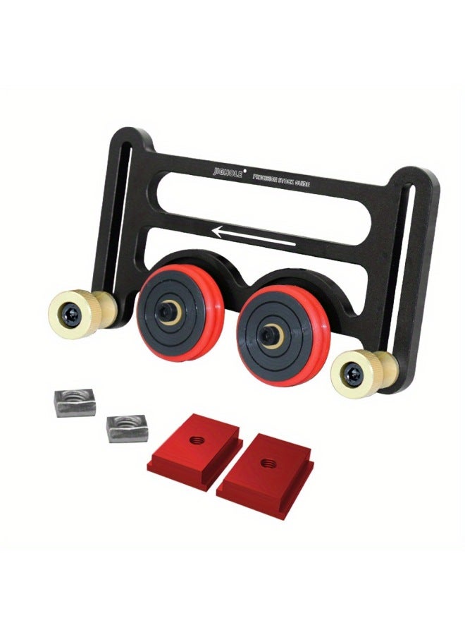Woodworking Table Saw Stock Guide Rail, Double Universal Feather Board With Sliding Block, Double Wheel One-way Bearing Pressure Feeder-Model:Double-wheel Bearing-wheel Pressure Feeder  - Image 1