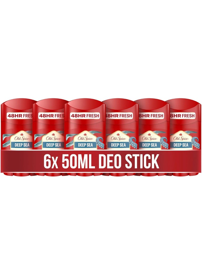 Old Spice Deep Sea Deodorant Stick for Men, 6 x 50ml - Image 1