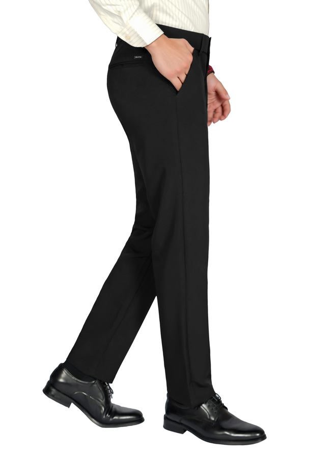 Plaid&Plain Men's Slim Fit Dress Pants Tapered Skinny Dress Pants 7603Black(New) 30X30 - Image 3