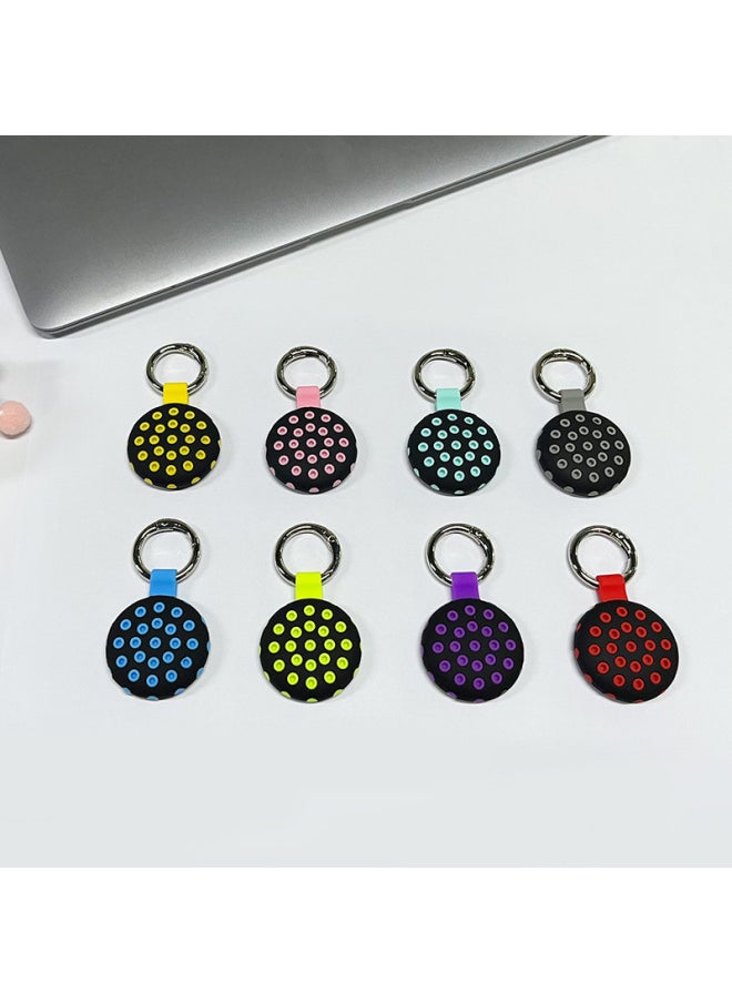 Generic - For Apple Airtag Protective Cover Airtags Pet Tracker Anti-Lost Device Locator Silicone Two-Color Protective Cover-Specification:Black And Yellow + Hardware Buckle - Image 1