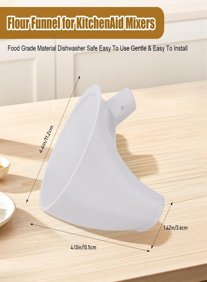 GreeSuit Flour Funnel for Kitchen Aid Mixer: Counte New Flour Funnel Attachment for Stand Mixer Kitchen Aid Artisan Ksm150 5-Quart Tilt-Head,Easy Pour for Egg Liquid/Both Flour,Enables Guided Pouring (2 Pack) - Image 4